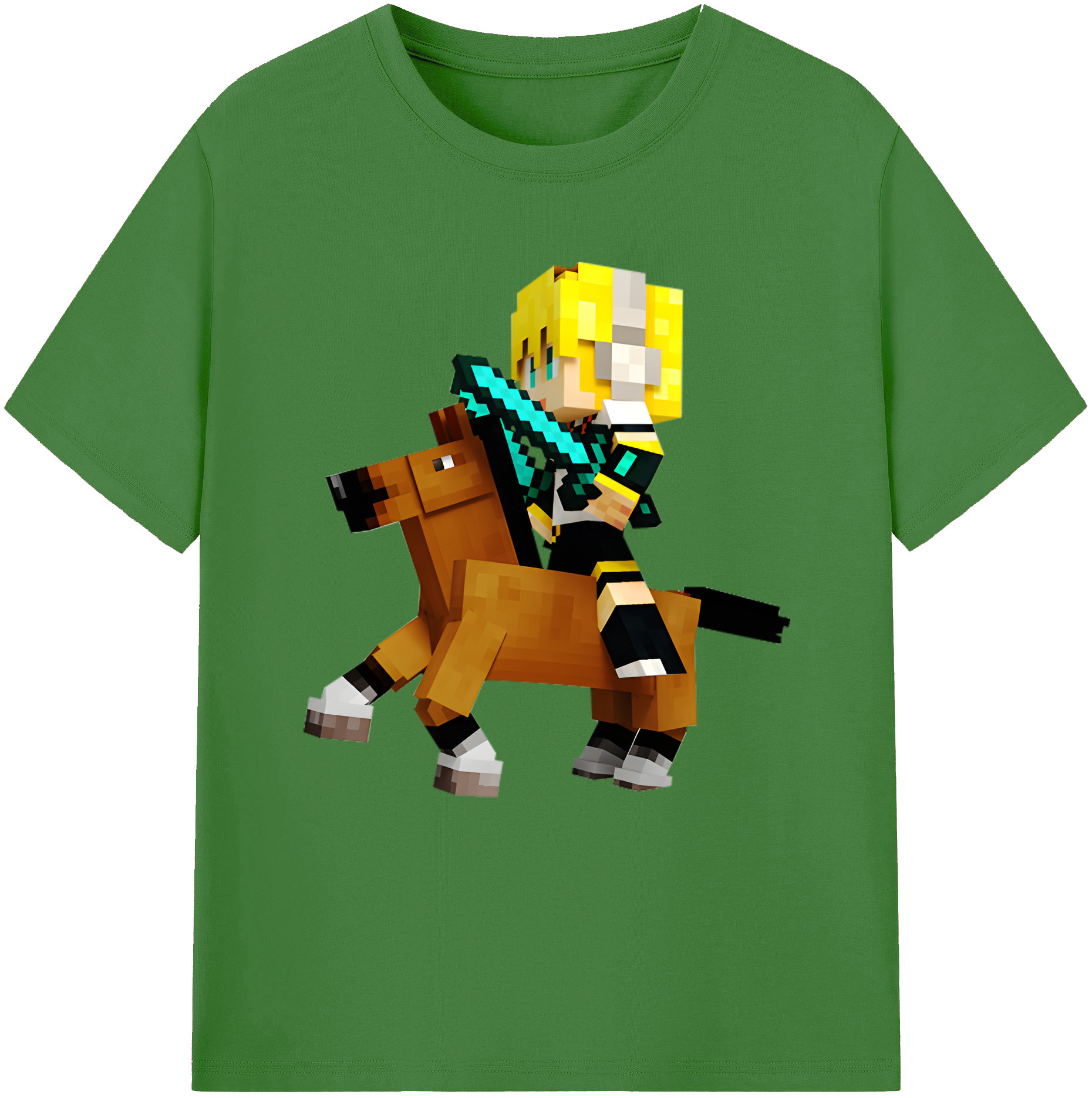 （画像用） マインクラフト ブロックの世界 Minecraft MC Block world レディースカジュアルプリントTシャツ（綿100％）